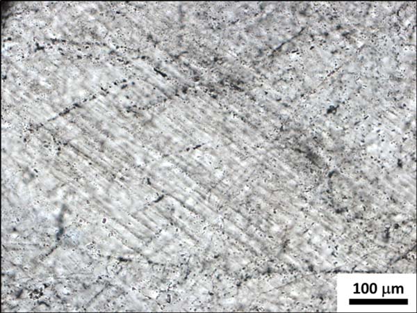 Fig. 7A. (left) Planar faults (PFs) and B (right) planar deformation features (PDFs) in quartz